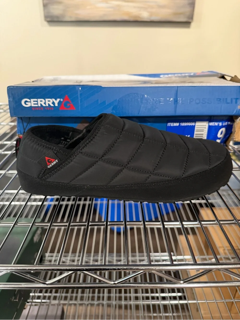 Gerry Men’s Slip On Puffer Comfort Walking Shoes Black Size 9 M US